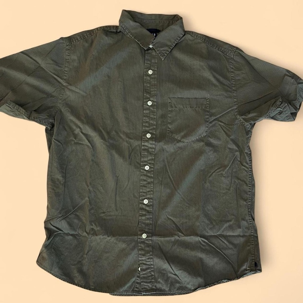 GAP Summer 2003 Vintage Y2K Striped Short Sleeve Button Down Shirt
